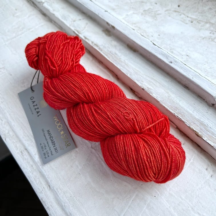 Gazzal Wool Star (3831 красный мандарин)