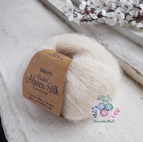DROPS Brushed Alpaca Silk (01 молочный)