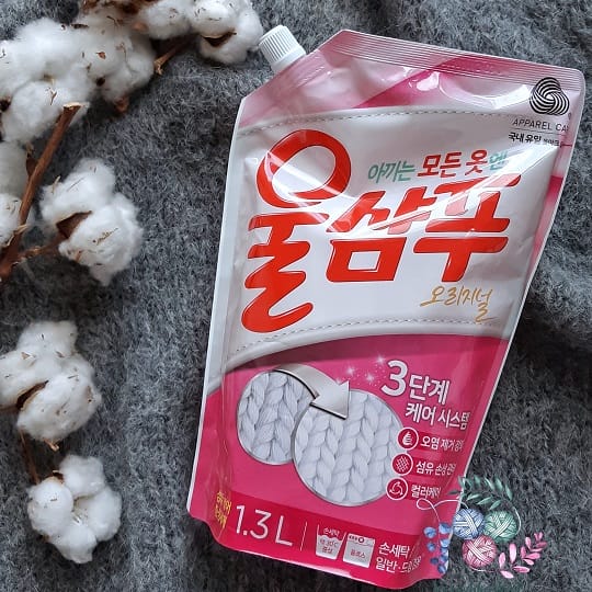Жидкое средство Aekyung Wool Shampoo Original, с/блок 1300мл (Корея)