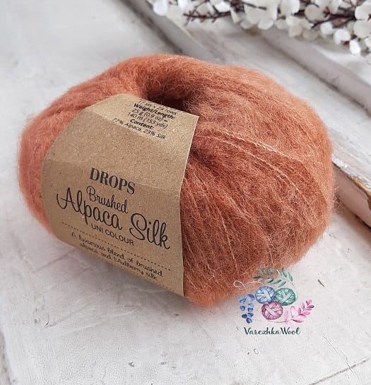 DROPS Brushed Alpaca Silk (22 бледная ржавчина)